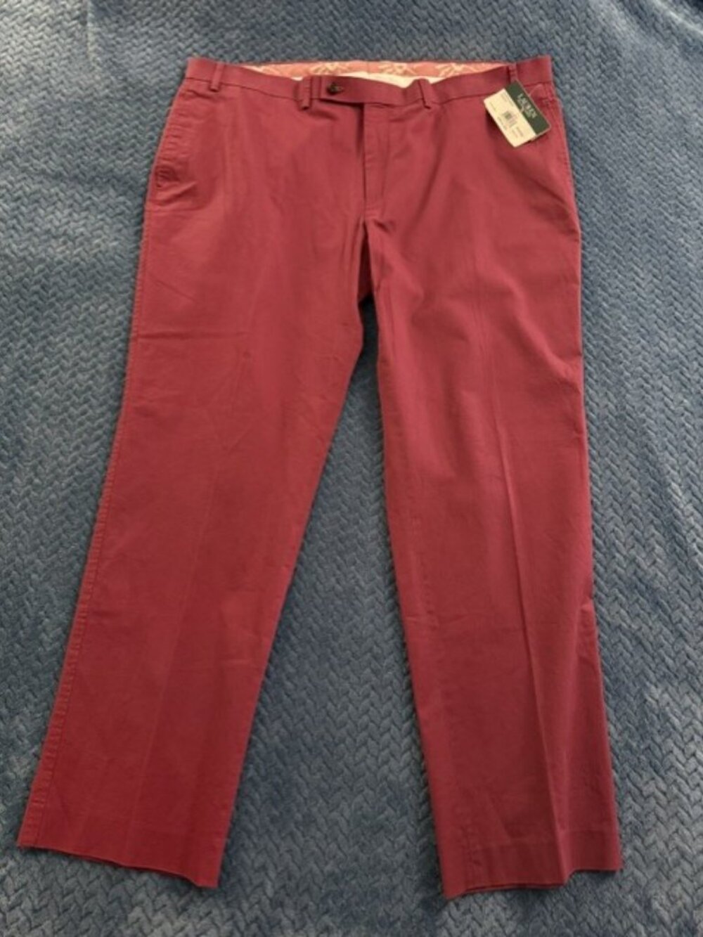 NWT Lauren Ralph Lauren Norfolk Chino Pants Mulberry 40W x 30L - Picture 6 of 11